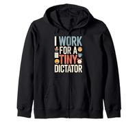 Funny Baby Dictator Tired Parenting Humor for Parents Zip Hoodie