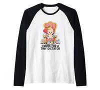 Funny Baby King on Throne Tired Parenting Humor for Parents Raglan Baseball Tee