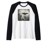 Funny Baby Selfie with UFOs, Funny Baby Raglan Baseball Tee