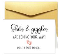 Funny Baby Shower Card for New Parents, New Baby Card for New Dad New Mom, Pregnancy Congratulations Card for Couple, Shits & Giggles Are Coming Your Way