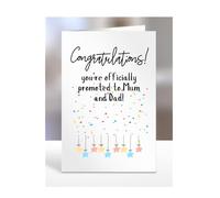Funny baby shower card, funny, joke, gifts, present, you’re officially promoted to Mum and Dad!, A5-235_84