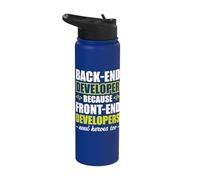 Funny Backend Developer Programmer Coder Shirt Stainless Steel Insulated Water Bottle