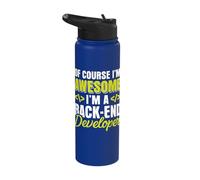 Funny Backend Developer Programmer Coder Shirt Stainless Steel Insulated Water Bottle