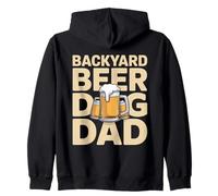Funny Backyard Beer Dog Dad Fathers Day Love Zip Hoodie