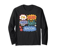 Funny Bacon Aesthetic Retro Pop Art for Food Lovers Long Sleeve T-Shirt