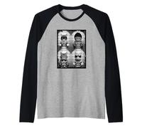 Funny Bad Cats Feline Mugshots Raglan Baseball Tee