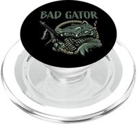 Funny Bad Gator with Rifle and Cigar Alligator Cartoon PopSockets PopGrip for MagSafe