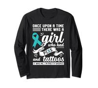 Funny Badass with Tattoo and PCOS Chronic Illness Awareness Long Sleeve T-Shirt