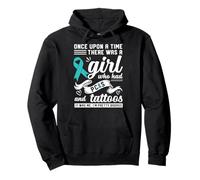 Funny Badass With Tattoo and PCOS Chronic Illness Awareness Pullover Hoodie