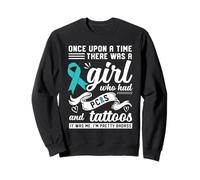 Funny Badass With Tattoo and PCOS Chronic Illness Awareness Sweatshirt
