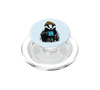 Funny Badger Wearing Beanie Drinking Coffee PopSockets PopGrip for MagSafe