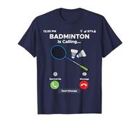 Funny Badminton is Calling for Badminton Lovers T-Shirt, Men, Navy Blue, 4X-Large