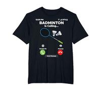 Funny Badminton is Calling for Badminton Lovers T-Shirt, Men's Big and Tall, Black, 4X Tall
