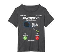 Funny Badminton is Calling for Badminton Lovers T-Shirt, Women's Plus, Dark Heather Grey, 4X