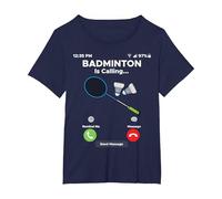 Funny Badminton is Calling for Badminton Lovers T-Shirt, Women's Plus, Navy Blue, 4X