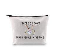 Funny Baker Bag I Bake So I Don't Punch People in The Face Cooking Makeup Bag Baking Lover Gift (Bake)