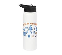 Funny Baker Baking Humor Bread Bakery Chef I'll Be in Office Stainless Steel Insulated Water Bottle