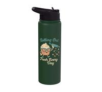 Funny Baker Cupcake Rolling Out Fresh Every Day Stainless Steel Insulated Water Bottle