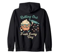 Funny Baker Cupcake Rolling Out Fresh Every Day Zip Hoodie