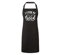 Funny Baking Apron for Women I Cook as Good as I Look Kitchen Cooking Gift for Men Chef (Black)