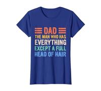 Funny Bald Dad, Dad The Man Who Has Everything Except Hair T-Shirt, Women, Royal Blue, XX-Large