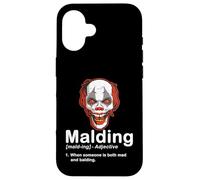Funny Bald Guy Mad Clown Halloween Definition Case for iPhone 16