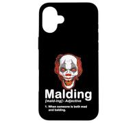Funny Bald Guy Mad Clown Halloween Definition Case for iPhone 16 Plus