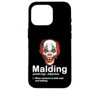 Funny Bald Guy Mad Clown Halloween Definition Case for iPhone 16 Pro