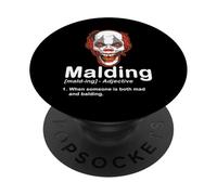 Funny Bald Guy Mad Clown Halloween Definition PopSockets Adhesive PopGrip