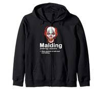 Funny Bald Guy Mad Clown Halloween Definition Zip Hoodie