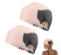 Funny Bald Head Print Swim Cap, Wacky Polyester Hat for Pool | Realistic Bald-Head Swimming Cap for Men Women, For Pool Swimming Cosplay Party Fancy Dress up Decor
