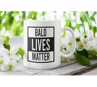 Funny Bald Lives Matter Mug - 11oz Ceramic Coffee Cup - Hilarious Gift for Bald Friends, Coworkers, or Yourself by The London Mug Factory!