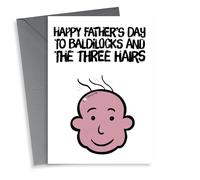 Funny Baldilocks Father's Day Card - Dad - Bald - Happy Father's Day To Baldilocks And The Three Hairs