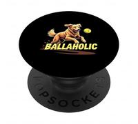 Funny Ballaholic Golden Retriever Dog Chasing Ball PopSockets Adhesive PopGrip