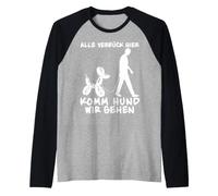 Funny Balloon Dog Alle Verrück Hier Komm Hund Wir Gehen Raglan Baseball Tee