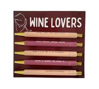 Funny Ballpoint Pens for Adults, 5 Pieces Retractable Quick Dry Writing Smooth Quotes Funny Novelty Roller Pens for Wine Lovers, Daily Office, Si