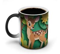 Funny Bambi Printed Color Changing Mug 11 Oz Heat Sensitive Ceramic Coffee Mugs with Hidden Design Temperature Changing Mug, Novelty Magic Cup Gift for Coffee Lover
