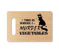 Funny Bamboo Cutting Board Gift, This Is Where I Murder Vegetables, Funny Cutting Board Home Kitchen Decor, Halloween Christmas Gifts For Friends Sisters Coworkers Neighbors -12