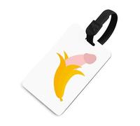 Funny Banana Penis Travel Luggage Tag for Suitcases ID Label Custom Bag Baggage Labels Black-Style