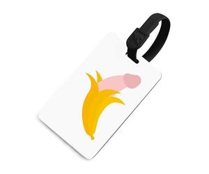 Funny Banana Penis Travel Luggage Tag for Suitcases ID Label Custom Bag Baggage Labels Black-Style