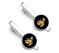 Funny Bananas 2 Pcs Tie Clips for Men Tie Bar Tie Pins for Regular Ties Wedding Business