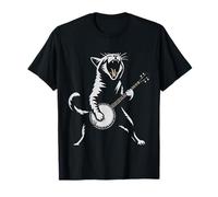 Funny Banjo Cat Bluegrass Folk Music T-Shirt