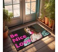 Funny Bar Decor Be Nice Love: A Whimsical Bubble Gum Moment Doormat Outside Fall Decor Large Doormats For Outdoor Entr(50X80CM)