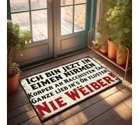 Funny Bar Decor German Humor: A Sign About Women'S Secrets Doormat Outside Fall Decor Large Doormats For Outdoor Entr(65X90CM)