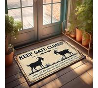 Funny Bar Decor Goat Warning: Keep Gate Closed For Safety! Doormat Outside Fall Decor Large Doormats For Outdoor Entr(40X60CM)