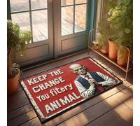 Funny Bar Decor Rude Sign With Man'S Face Demands 'Keep The Change, You Fitery An Doormat Outside Fall Decor Large Doormats For Outdoor Entr(50X80CM)