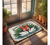 Funny Bar Decor Swans In Love: A Heartfelt Romance On Rustic Signage Doormat Outside Fall Decor Large Doormats For Outdoor Entr(65X90CM)