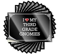 Funny Bar Decor Things Funny Sticker - I Love My Third Grade Gnomies Case Waterproof Vinyl Sticker(6X9CM)