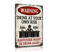 Funny Bar Metal Sign - Bartender Might Be Drunk Again Vintage Pub Wall Decor Aluminium Plaque for Home Bar, Kitchen, Pub, Man Cave Gift 8x12 Inch (25182)