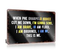 Funny Bar Signs For Home Bar When Phe Dharpeo Odiee Cut Me Down, I'M Gonna Send. I Am Brave Tin Sign Stuff For Your Room Warning Tin Sign(30X40CM)